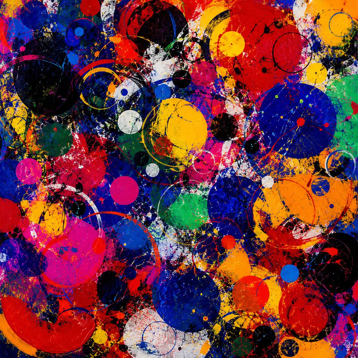 Vibrant Abstract Circle Splatter Art