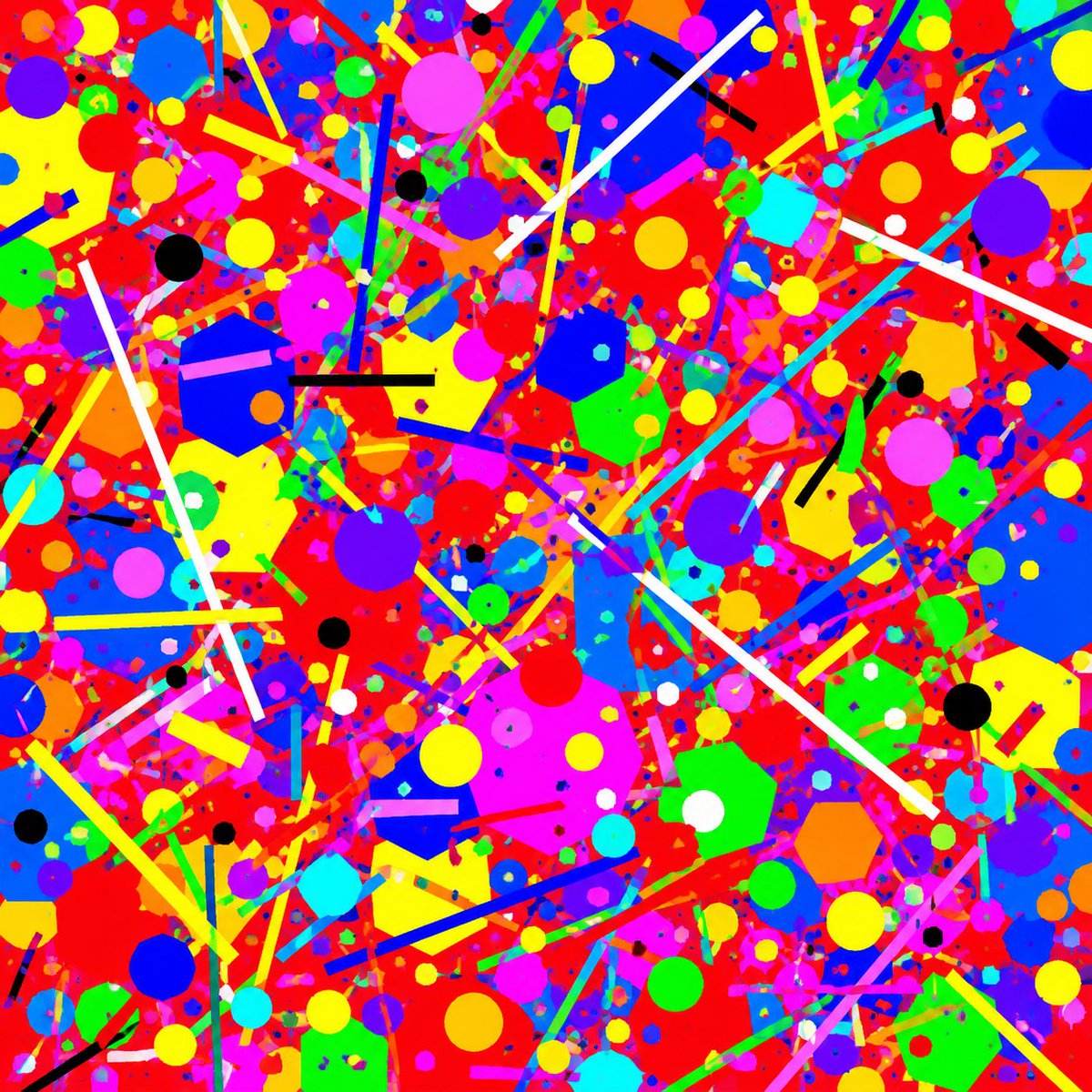 Neon Geometric Confetti Abstract