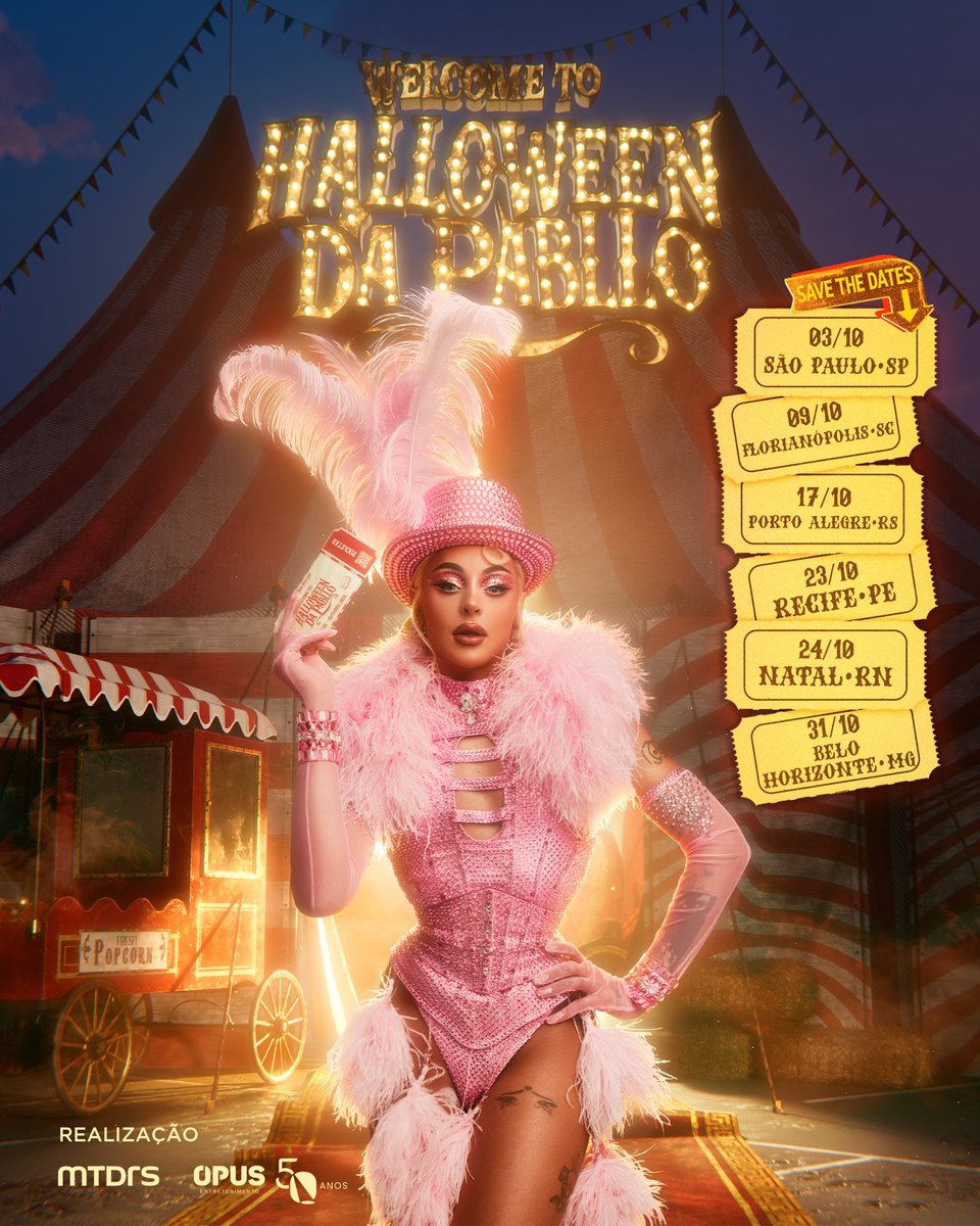 poptime's tweet photo. Pabllo Vittar anuncia 6 datas em cidades diferentes do Halloween da Pabllo. Vão dar in? https://t.co/hBko6cK1X9