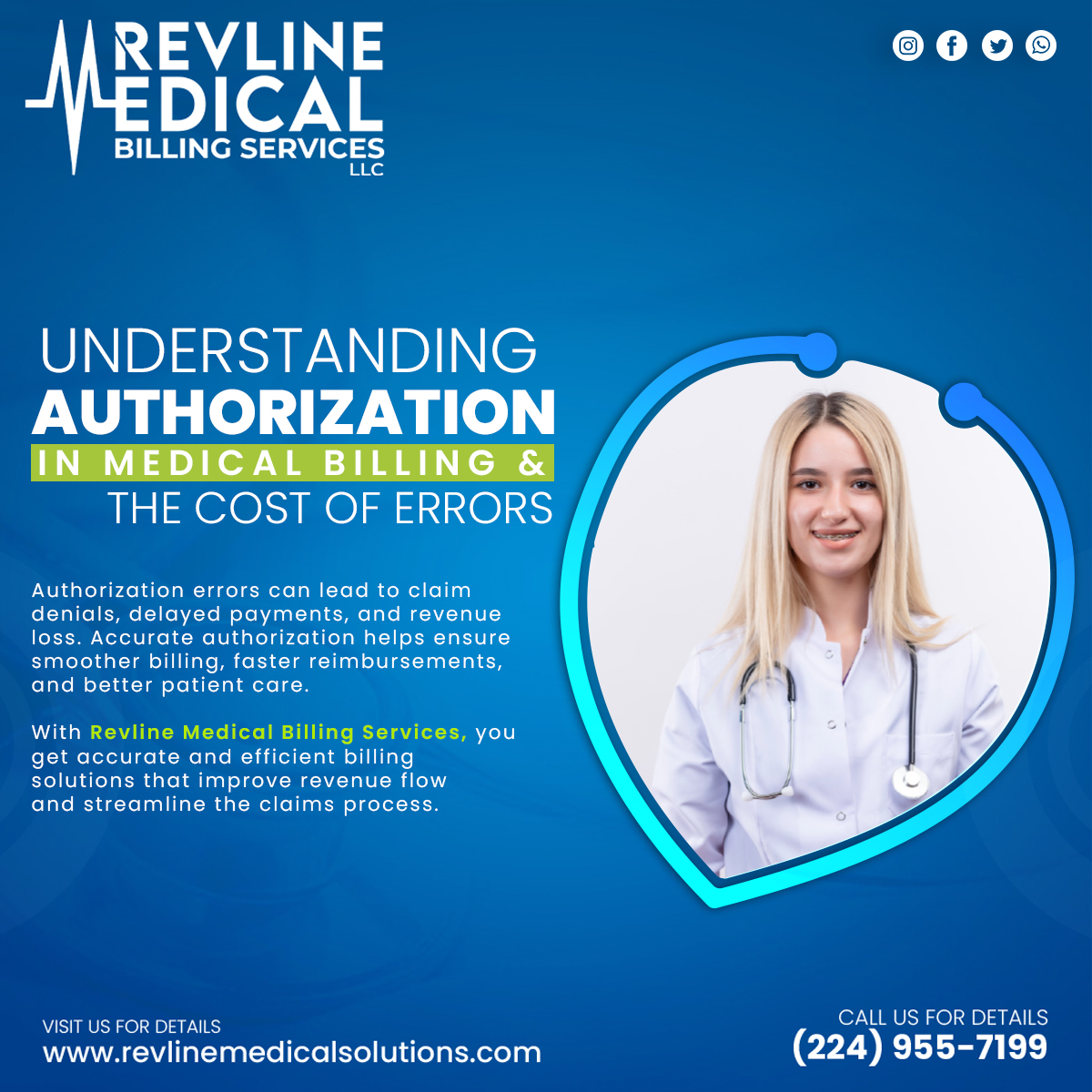 revlinems's tweet photo. Authorization errors can lead to claim denials, delayed payments, and revenue loss. Accurate authorization helps ensure smoother billing, faster reimbursements, and better patient care.
#MedicalBilling #RevenueCycleManagement #HealthcareSolutions #RCM #MedicalPractice https://t.co/kRfDqdJUKI