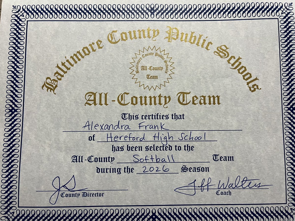 AlexandraF2028's tweet photo. I am honored to be named to the BCPS All-County Softball Team! I’m proud of how much I’ve grown this season mentally and physically. Still working hard every day to improve and be ready for this summer! https://t.co/WAKeLfMtsv