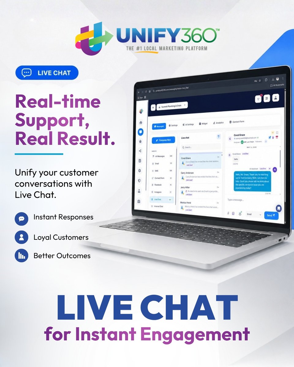 Unify360_'s tweet photo. Boost conversions by engaging website visitors in real-time with live chat that captures intent and provides instant support before they click away. 

📞 Call Us: (866) 691-1206

#Unify360 #CustomerService #SpeedToLead https://t.co/vweqJKCNGZ