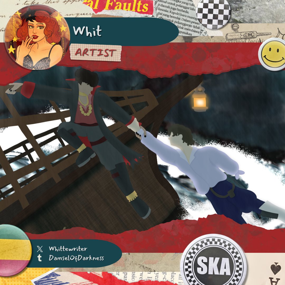 DBDAUplifts's tweet photo. Artist Spotlight 🏏✨  

 Meet Whit, a paired page artist for Pins &amp; Patches! They can be found on Twitter at Whittewriter and on Tumblr at DamselOfDarkness.  

#DeadBoyDetectives 
#CharlesRowlandZine https://t.co/OF9N6XiMWY
