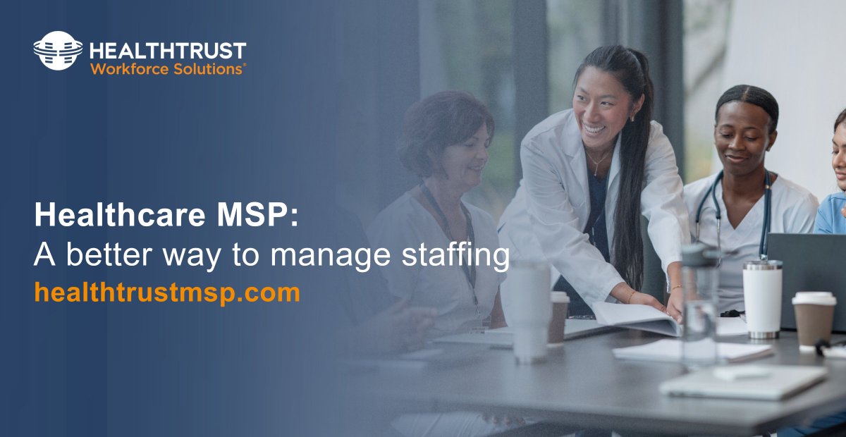 HealthTrustWS's tweet photo. Our MSP streamlines vendor &amp; contingent labor management, allowing your internal clinical team to focus on quality patient care.

With complete visibility, reporting &amp; metrics, gain the insights needed to make smarter workforce decisions. 📈

Learn more: https://t.co/gZzAVoolG3 https://t.co/zuFLzkr8TW