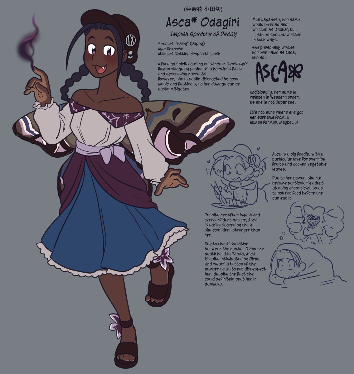 toydrill's tweet photo. was inspired by seeing people make #touhou OCs inspired by their culture... go my jamaican youkai https://t.co/PrHUYqXlTq