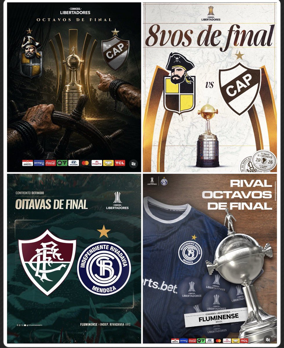 LaGloriaAmerica's tweet photo. ¡TAREA PARA LOS DISEÑADORES!

Así anunciaron los 16 clasificados sus cruces de #Libertadores.

¿Cuál te pareció el mejor? https://t.co/lE0u92jdEd