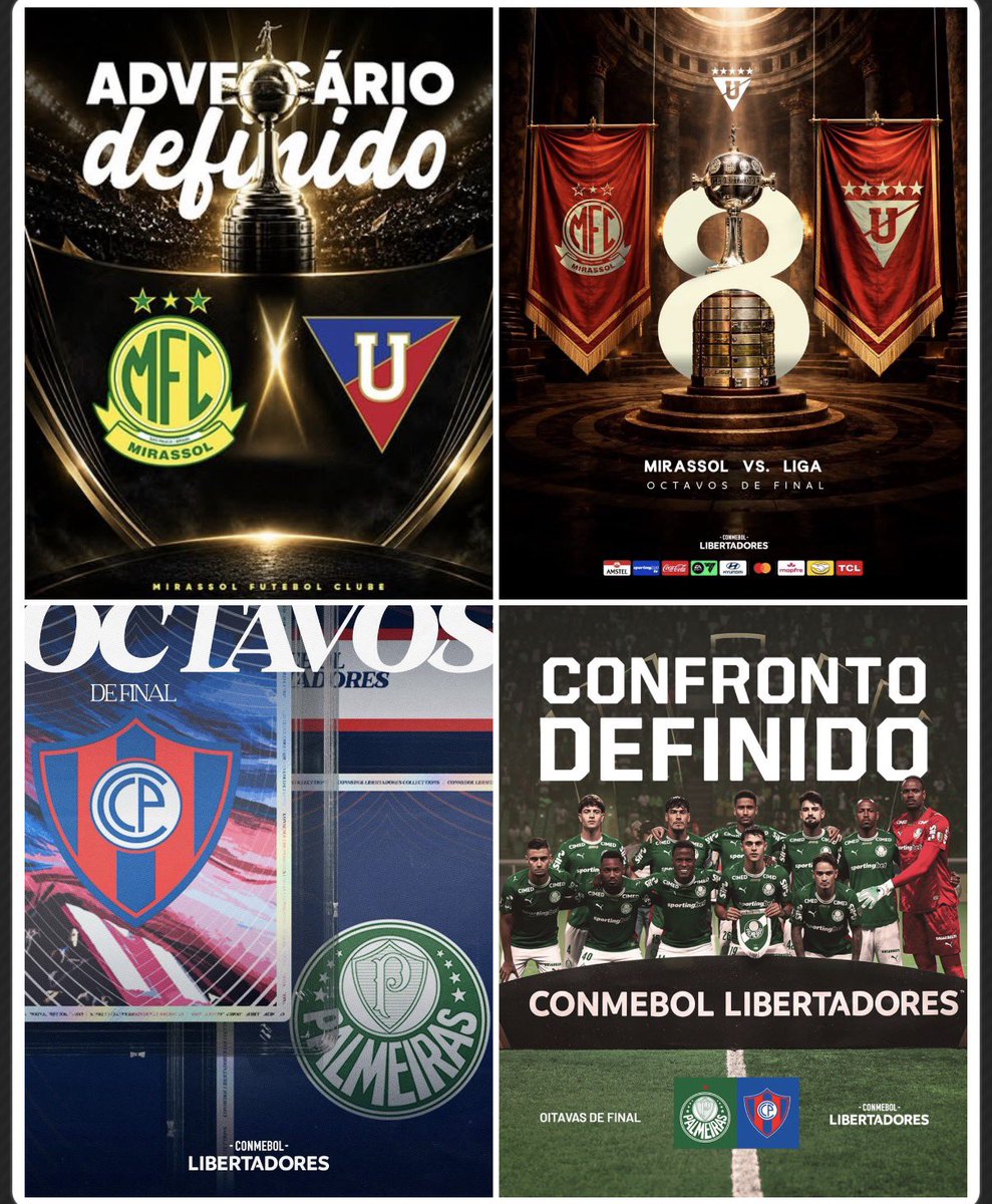 LaGloriaAmerica's tweet photo. ¡TAREA PARA LOS DISEÑADORES!

Así anunciaron los 16 clasificados sus cruces de #Libertadores.

¿Cuál te pareció el mejor? https://t.co/lE0u92jdEd