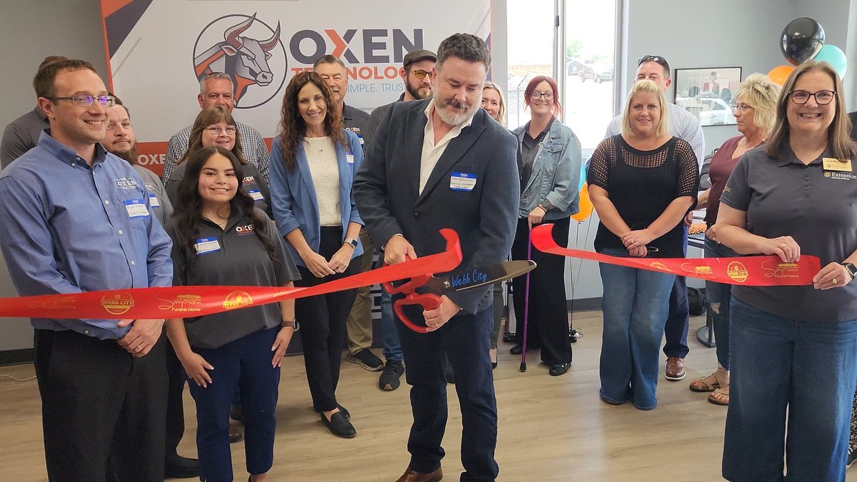 OXENTechnology's tweet photo. We were proud to celebrate with the Webb City Chamber of Commerce during OXEN Technology’s recent ribbon cutting and open house. Grateful for the welcome and excited for what’s ahead.

https://t.co/kE3eB4L8jh

#WebbCityChamber #OXENTechnology #WebbCity #WebbCityMO https://t.co/YTFTWFpIoN