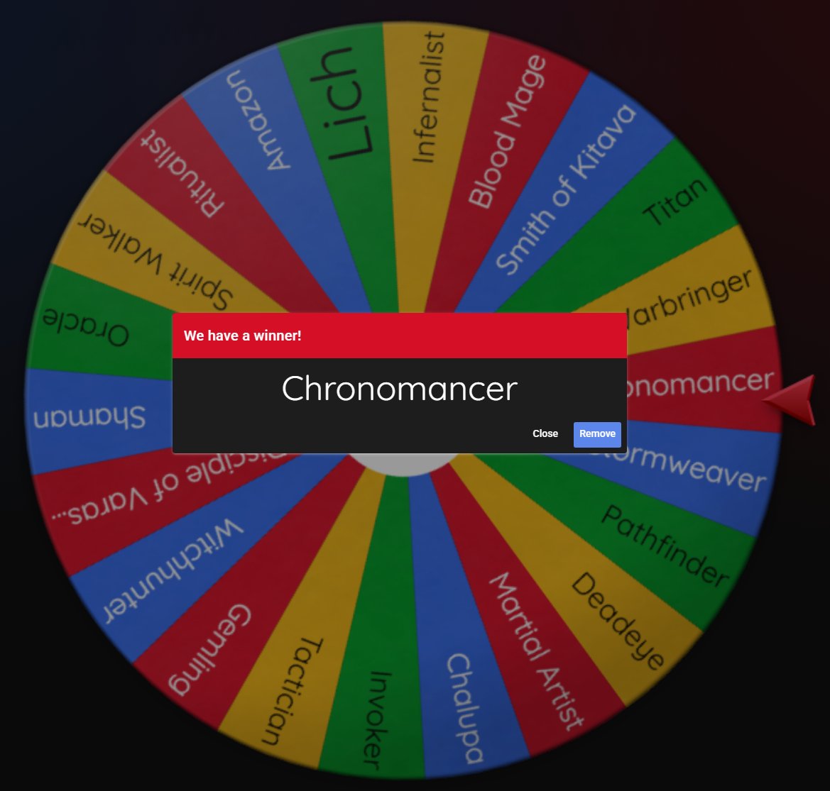 RoryNewbrough's tweet photo. For when you just can't decide on a league starter for @pathofexile today, so I let fate decide https://t.co/W1fciBlIzK