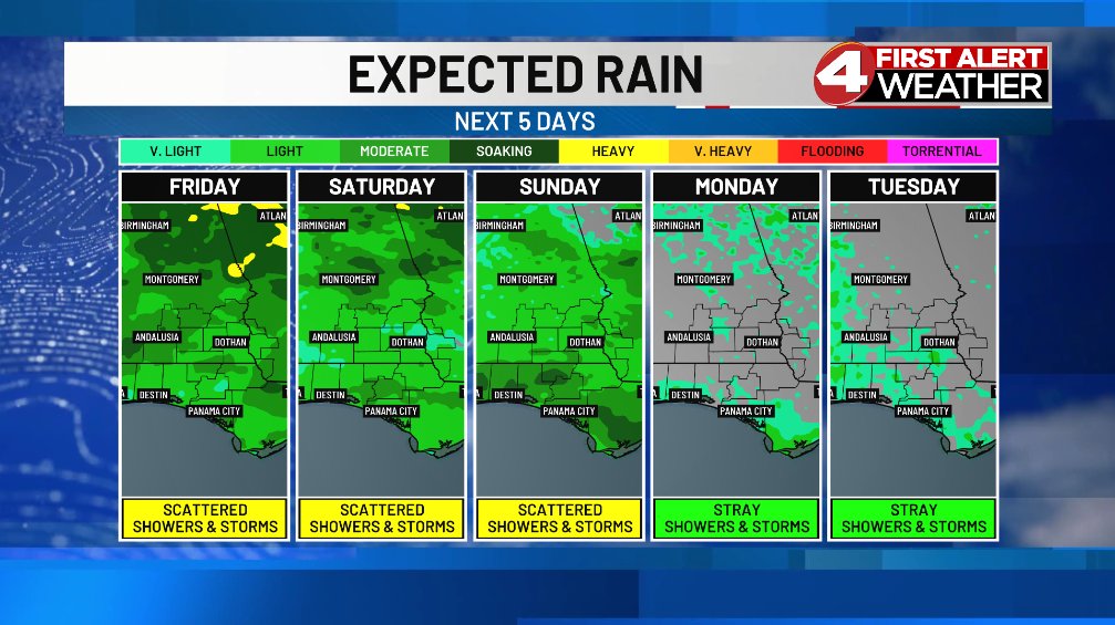 ZackWebWx's tweet photo. This humid airmass we've been stuck in for the last couple of weeks finally gives us a break early next week!

Drier air turns rain chances lower, but also turns us a bit warmer especially on Monday and Tuesday.

Don't get too used to it. Rain chances return late next week. https://t.co/nOzF4Ldx6Z