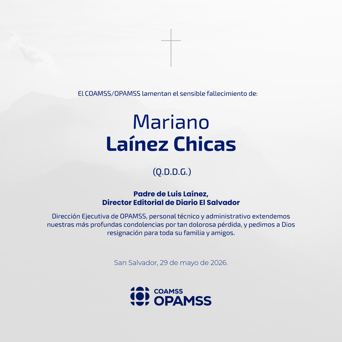 COAMSS_OPAMSS's tweet photo. Nuestro más sentido pésame. https://t.co/myNv0LBLQD