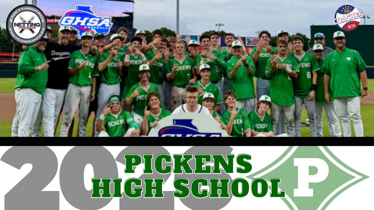 TheCoachesBoxGA's tweet photo. 🏆Class 3A State Champions🏆

Congratulations to the Pickens Dragons for winning the 2026 Class 3A Baseball State Championship powered by @NettingPros https://t.co/SWbSxTCwc9