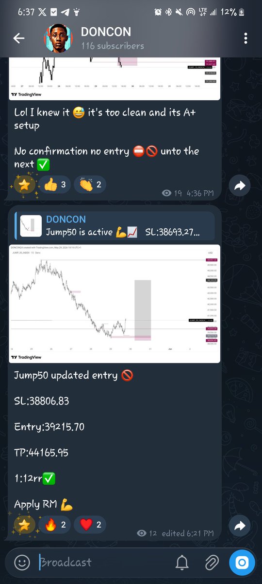 doncon247's tweet photo. If a synthetic Trader and you don't take discipline seriously, you will learn the hard way😅📈
Because you will be seeing setup 24/7 it's left for you to decide the one to trade 😉
Telegram link in my bio📈🔻
#readthebill #KingRezaPahlaviForIran #deriv #trading https://t.co/4LNFYHiLIi