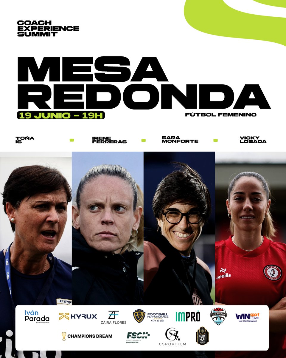 susanagallego_'s tweet photo. 🚨 Mesa redonda online formativa sobre fútbol femenino, con presencia de mujeres en la élite, como son Toña Is, Vicky Losada, Sara Montforte e Irene Ferreras.   

✍️ Inscripción previa para poder participar: https://t.co/qoVFJ9Akvy 

🤝 @coachexpsummit https://t.co/xgrY3DXPj4