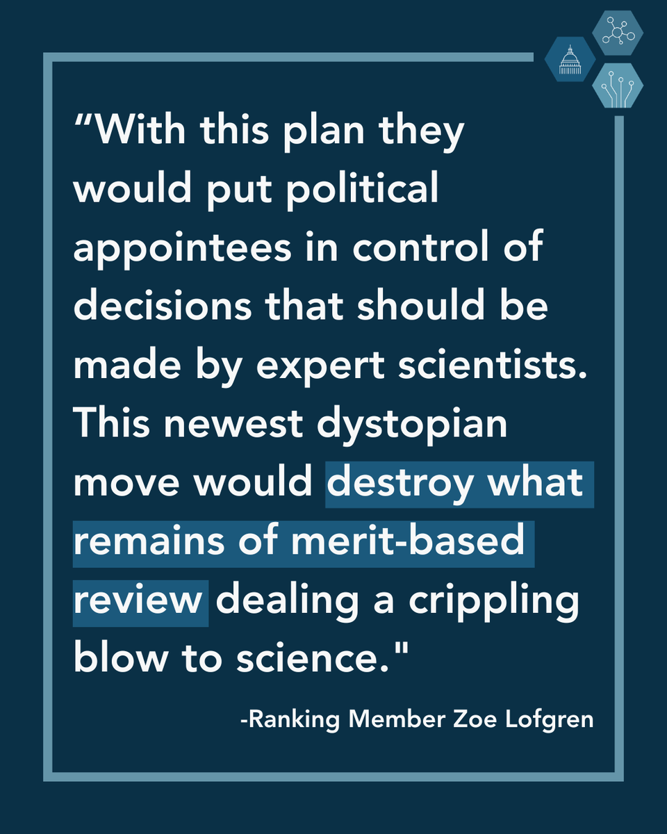 sciencedems's tweet photo. 🚨Ranking Member Lofgren Slams Trump Administration for Plan to Politicize Research Funding Process, Undermine Expert Review

https://t.co/ujl829uBNo https://t.co/a7RQ8t1Ot2