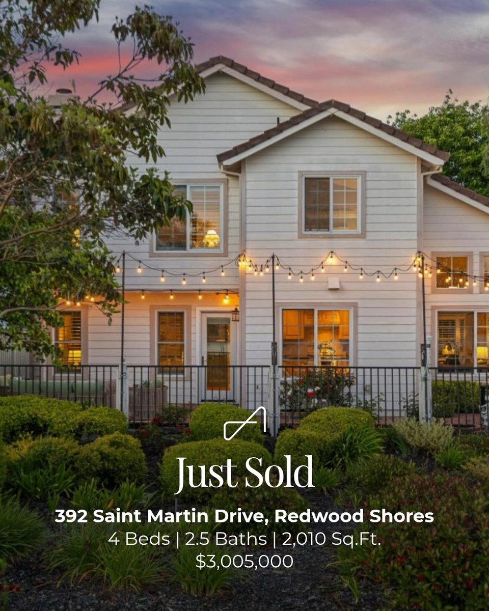 RealtorDinsmore's tweet photo. Just Sold: 392 Saint Martin Dr, Redwood Shores. 

Listed at $2,698,000, closed at $3,005,000.

4BD, 2.5BA, 2,010 sq ft waterfront cul-de-sac home with soaring ceilings and premium water views.

https://t.co/MjP0t5YQZD

Caroline Dinsmore 
DRE 01458457 

#JustSold 
#RealEstate https://t.co/OEzFlqCbeA