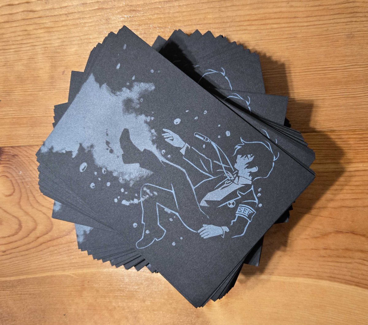 P3Reflect's tweet photo. poxei's riso prints &amp; zine proof safely arrived to our Shipping Mod! More images in thread!

Final orders were placed for zines, decks, &amp; cloths. With this, all pending items are ordered with expected delivery by late July.

Come back in July for our final production updates! https://t.co/UuERAunwsH