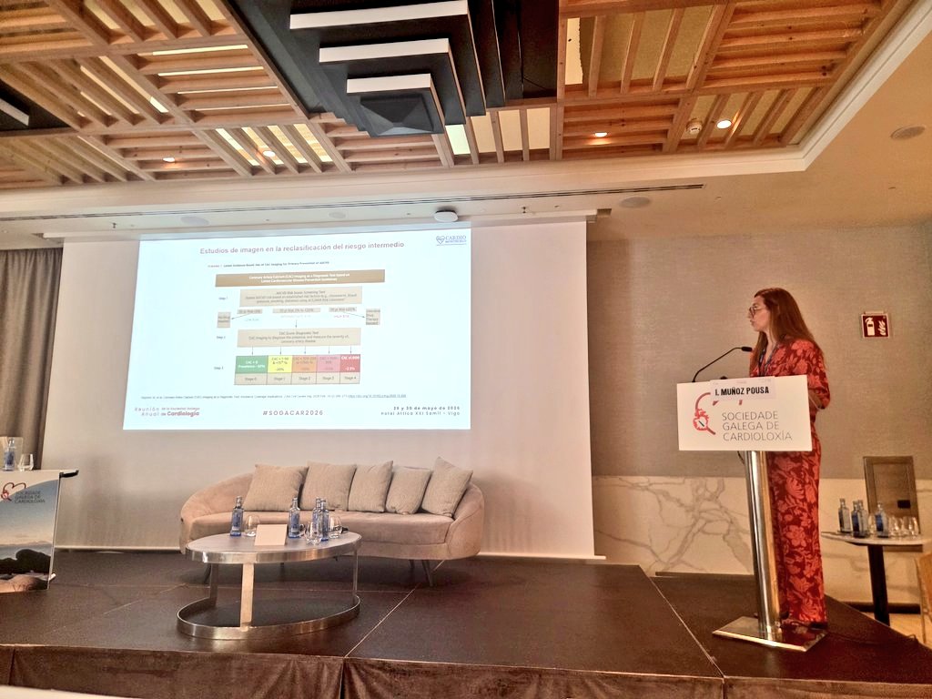 SOGACAR_'s tweet photo. Papel de los estudios de imagen para la reclasificación 
del riesgo cardiovascular
Dra. Isabel Muñoz Pousa. C.H.U. de Pontevedra
#sogcar2026 https://t.co/BhBswCaHEP