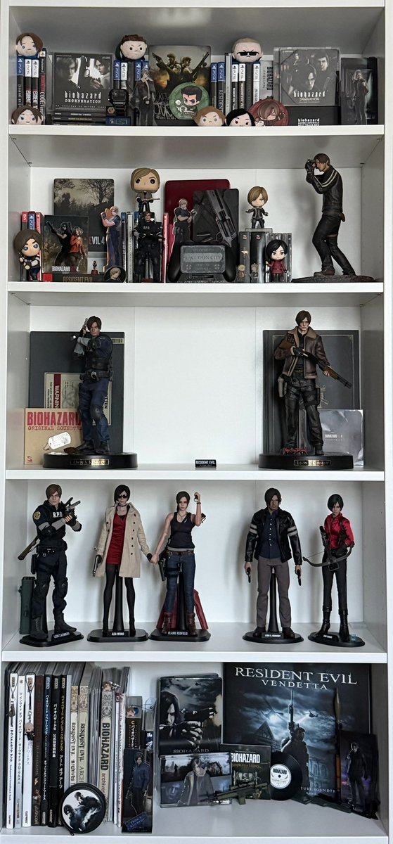 leonkiennedy's tweet photo. after like tons of rearranging here’s my updated resi collection… nothing but hard work and tears and financial mistakes https://t.co/29BnOYRRvq