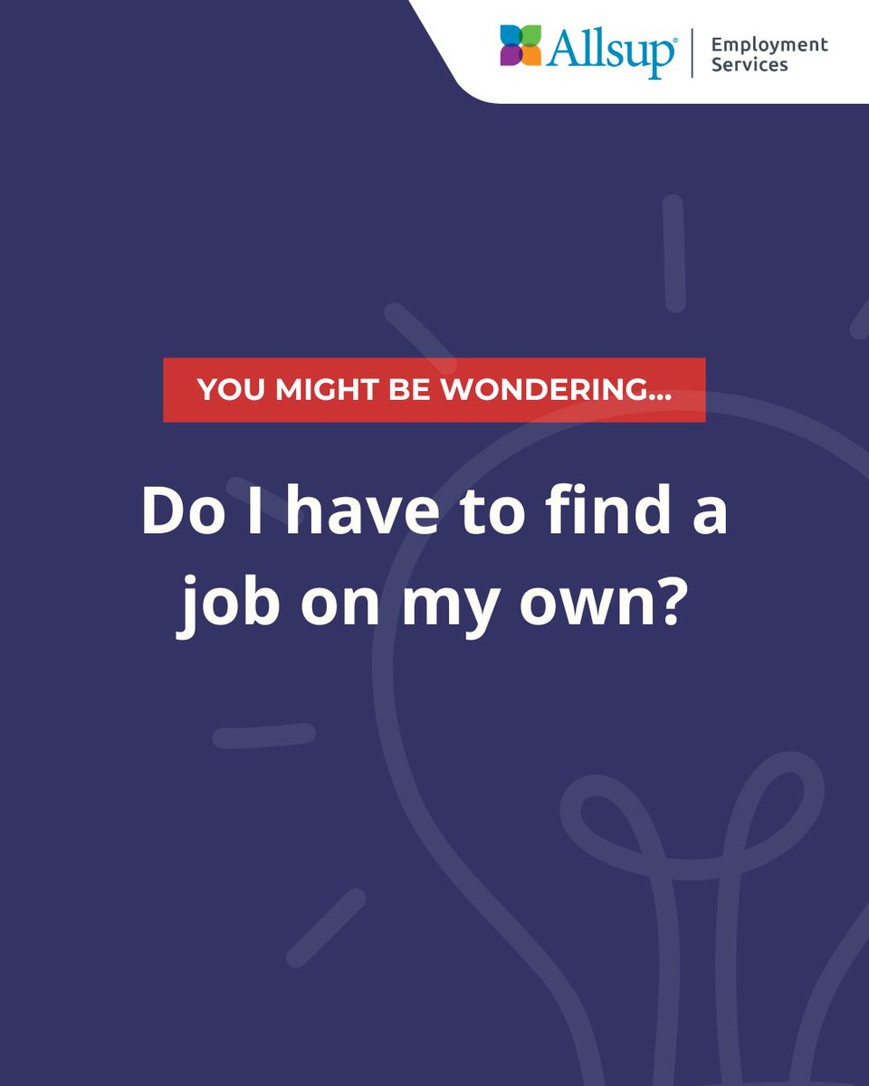 AllsupESwork's tweet photo. Do you have to find a job on your own?
 
No. Through the SSA Ticket To Work Program, you can get support with your job search, resume and understanding how work affects your benefits. AES is here to help you take your next step with confidence.
 
https://t.co/tpHlAKCYhw
 
#DisabilityEmployment #JobSearchSupport #ReturnToWork #TicketToWork #AllsupES