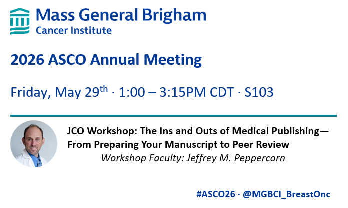 MGBCI_BreastOnc's tweet photo. ⏰ Happening now at #ASCO26!

Join Dr. Jeffrey Peppercorn @MassGenBrigham in this @JCO_ASCO workshop at S103👇 https://t.co/2BUXcGuFCU