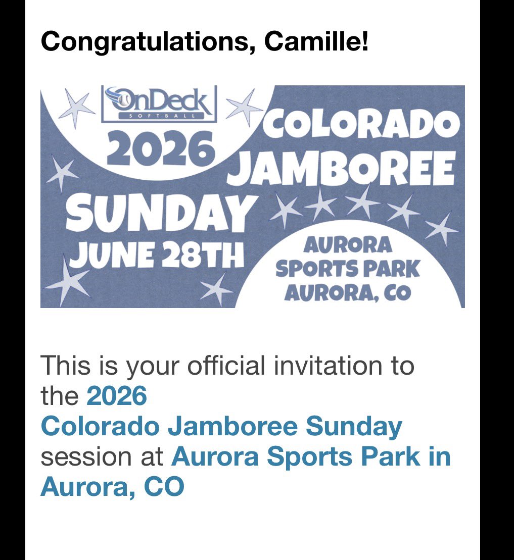 CTitus2028's tweet photo. I couldn’t be more grateful or excited to be invited by @odm_testing @ondecksoftball to the Colorado Jamboree in Aurora! 

🎉June 28 
🎉9 am
🎉Aurora Sports Park

@coronaangelsfts
@ncsa https://t.co/KYrjOHOgDA
