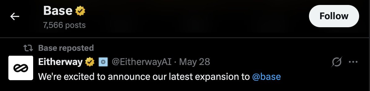 0x2569's tweet photo. Current price is the biggest bargain of the century. @solana, @trondao, and now @base 

Name me one project that has been endorsed by all three. I'll start: $EITHER https://t.co/ZAYIeSIMB5
