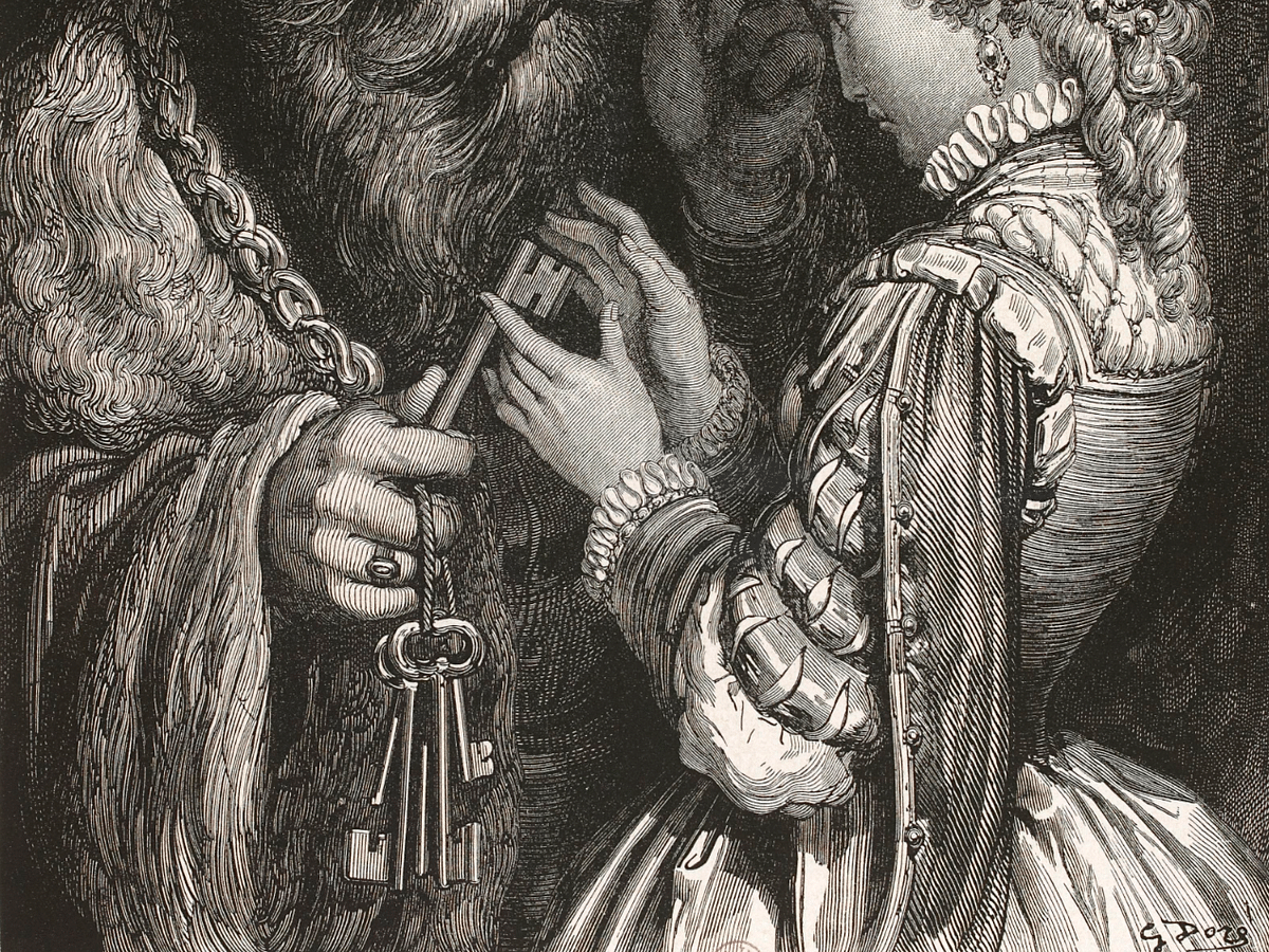 Quill_Jen's tweet photo. "Naughty lady,
These hairs which thou dost ravish from my chin
Will quicken and accuse thee. I am your host.
With robber's hands my hospitable favours
You should not ruffle thus. What will you do?"

King Lear ~ Act 3 Scene 7

#ShakespeareSunday 
{Bluebeard - Gustave Doré} https://t.co/Mjns7wb9CQ