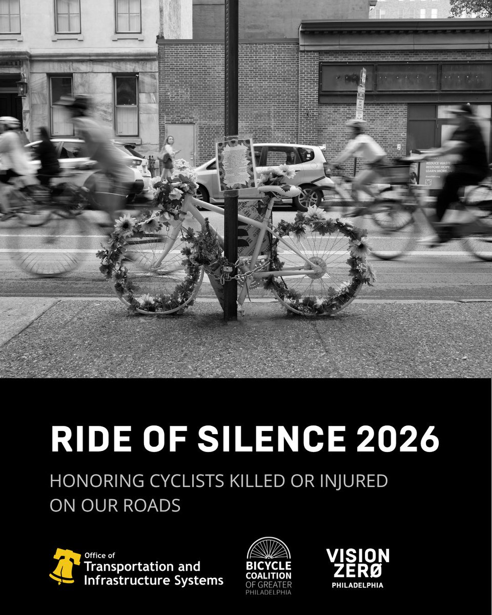 PhillyOTIS's tweet photo. We were proud to participate in the 22nd Philadelphia Ride of Silence, organized by @bcgp. Thirteen cyclists have been killed in the Delaware Valley in the last year - and we won't stop until that number is zero. https://t.co/YiaHkaqXpx