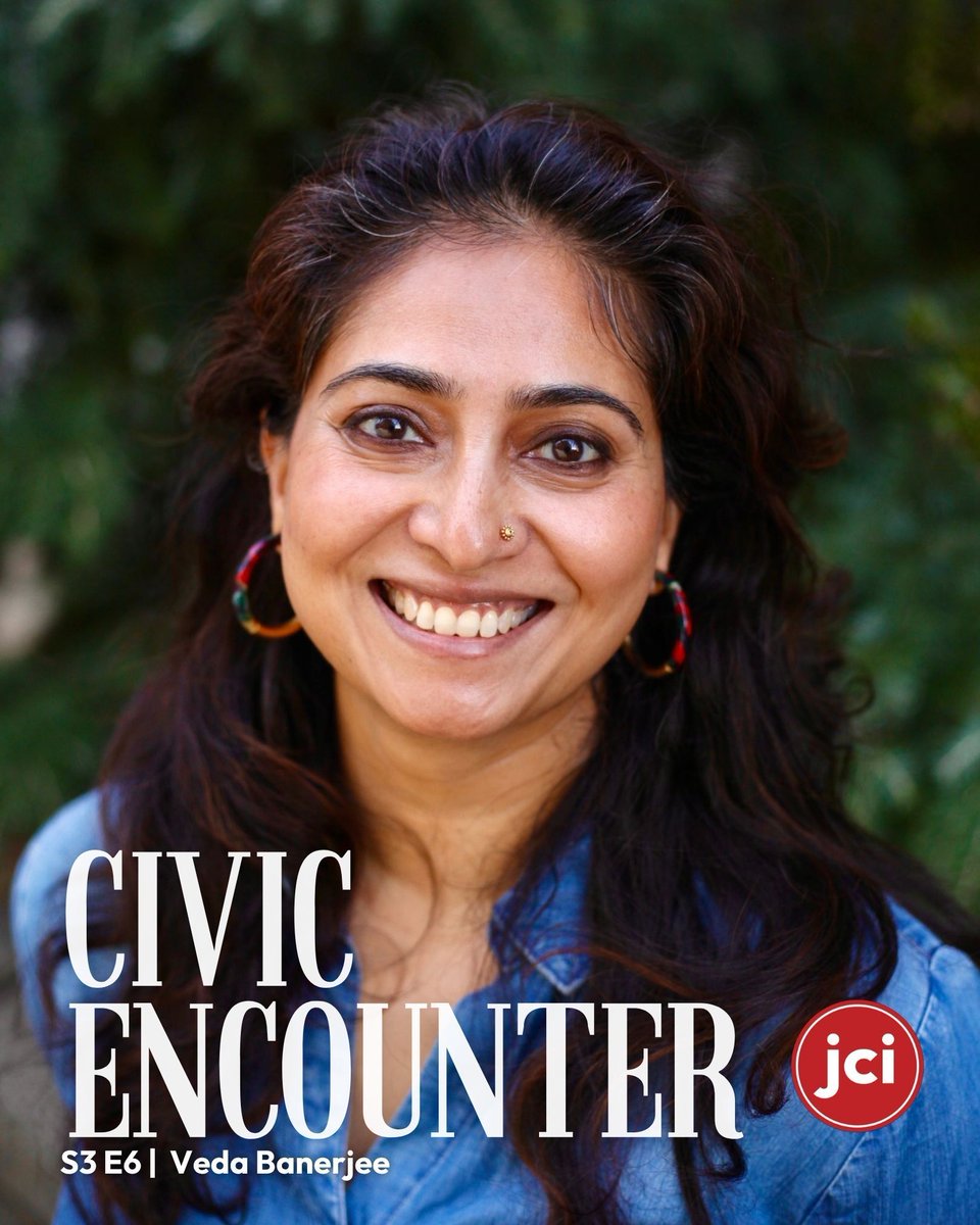JCIWorldwidePR's tweet photo. 🔔 New Podcast Episode! 
Join us on Civic Encounter as we sit down with Veda Banerjee, Senior Director of Communications at California Environmental Voters, to discuss her journey starting out as a journalist to leading climate work in the Bay Area. From using the power of art https://t.co/9AnAQqzqcR