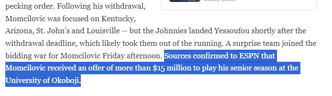 A_Mar32's tweet photo. Wow. Significant update in the Momcilovic sweepstakes from ESPN. https://t.co/TLuCFSbG5L