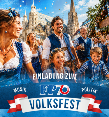 OE_Markus's tweet photo. @FPOE_TV Ein wunderbares Volksfest, bei dem die österreichische Familie im Vordergrund steht und nicht mit Multi-Kulti am Plakat geworben wird. 💙 #FPOE #Kickl #AustriaFirst https://t.co/VC9IKEyn3N