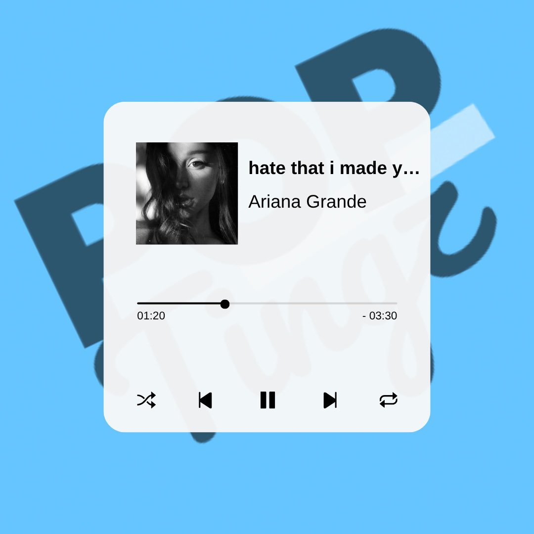 PopTingz's tweet photo. Pop Tingz is currently listening to:

hate that i made you love me - Ariana Grande https://t.co/0eyUnQ37Tk