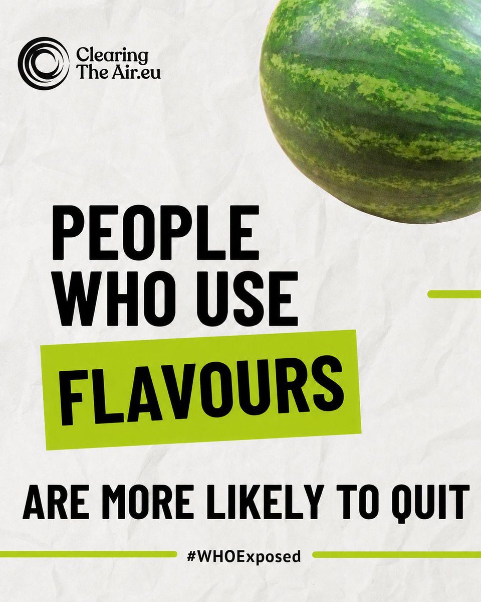 anesvap's tweet photo. Los usuarios de sabores tienen más probabilidades de dejar el tabaco. Lo dice la ciencia.
¿Y la @WHO? Quiere prohibirlos.
¿Hasta cuándo? 🫣
#WNTD2026 #TobaccoExposed #THRworks https://t.co/NASA7m7Lka