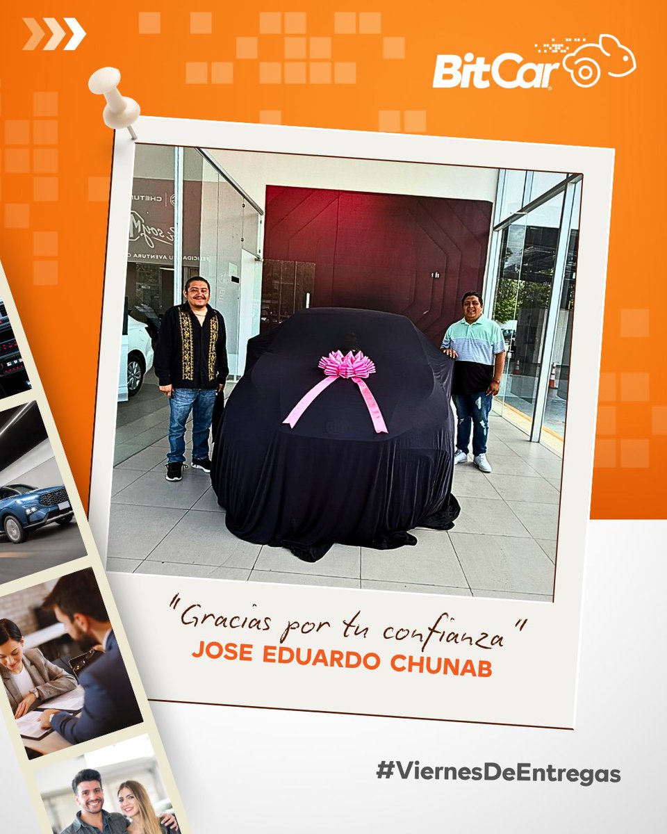bitcar_mx's tweet photo. 🎉📷 ¡Viernes de Entregas en BitCar!  No hay mejor manera de cerrar la semana que viendo a más personas estrenar el coche que eligieron, A Tu Manera. 📷📷 Que cada trayecto esté lleno de nuevas experiencias y grandes historias por recorrer. 📷 

#ViernesDeEntregas#BitCar https://t.co/eDNTPul5Xv