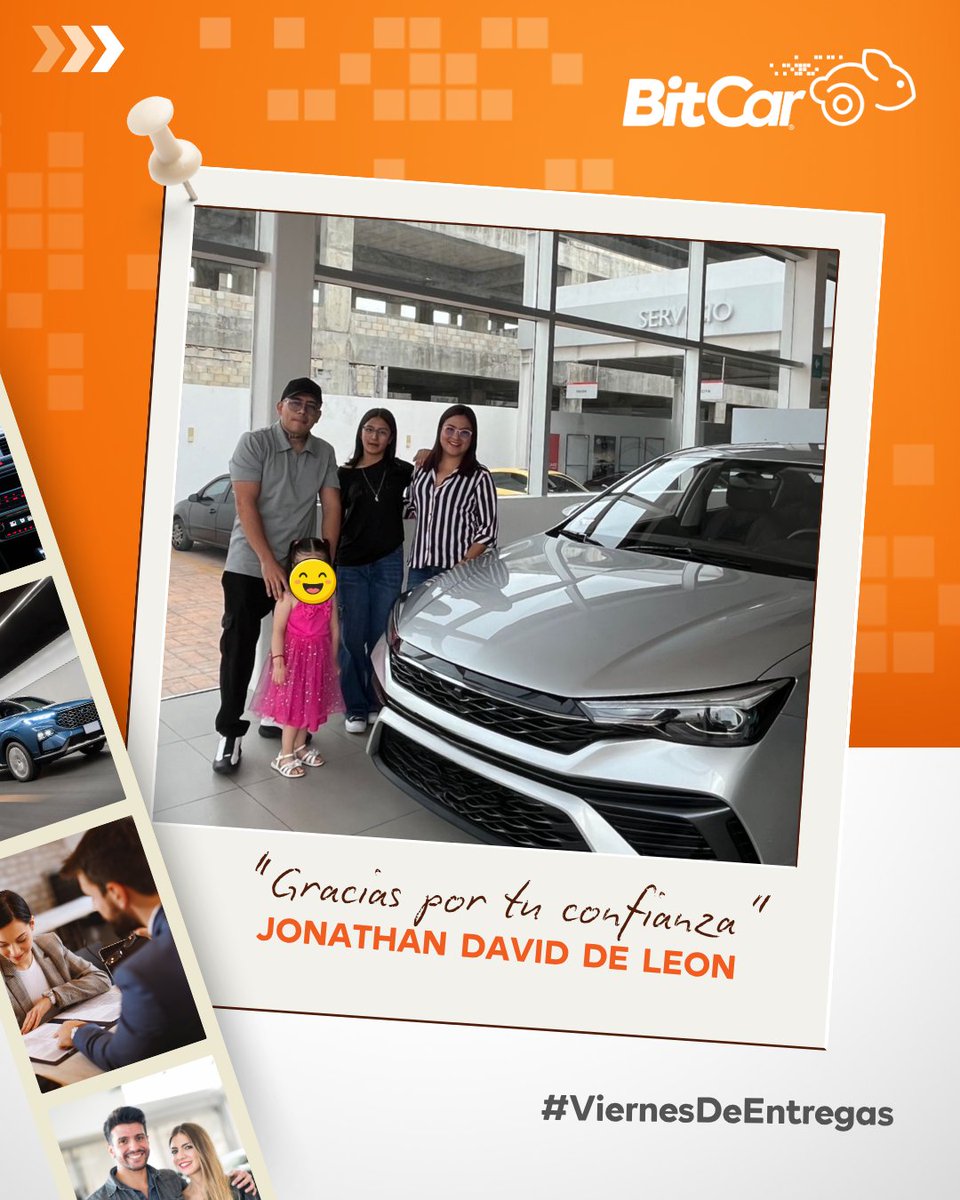 bitcar_mx's tweet photo. 🎉📷 ¡Viernes de Entregas en BitCar!  No hay mejor manera de cerrar la semana que viendo a más personas estrenar el coche que eligieron, A Tu Manera. 📷📷 Que cada trayecto esté lleno de nuevas experiencias y grandes historias por recorrer. 📷 

#ViernesDeEntregas#BitCar https://t.co/eDNTPul5Xv