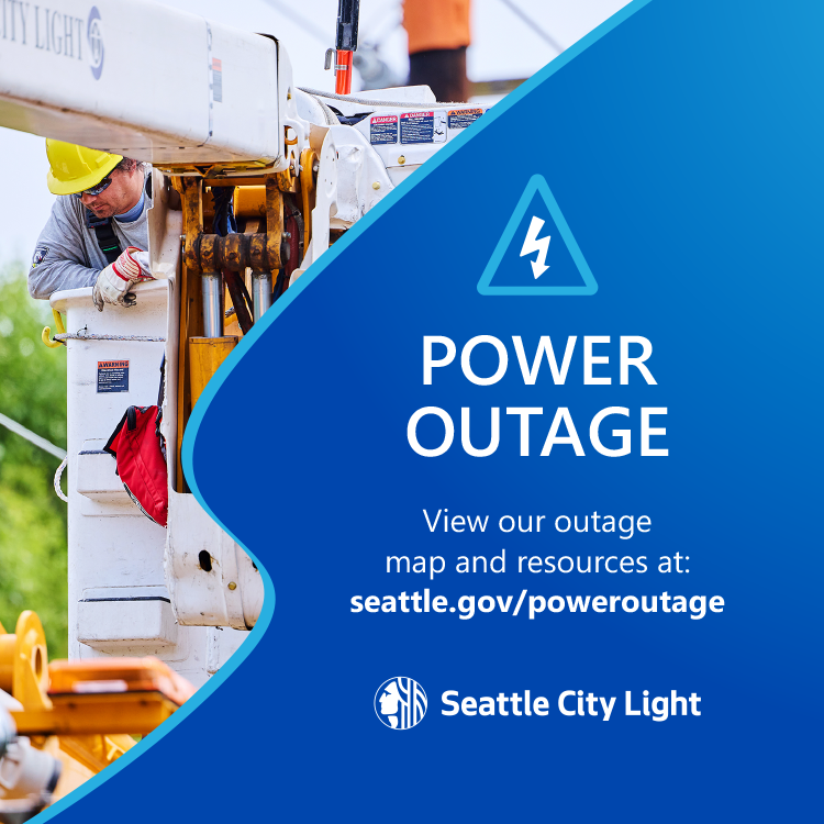 SEACityLight's tweet photo. Crews are responding to an outage in Tukwila affecting approx. 3,700 customers. The cause is under investigation, and an estimated time of restoration is yet to be determined. Follow along on our outage map at: https://t.co/d6KxjvLmr6 https://t.co/jmU9mkUpgU