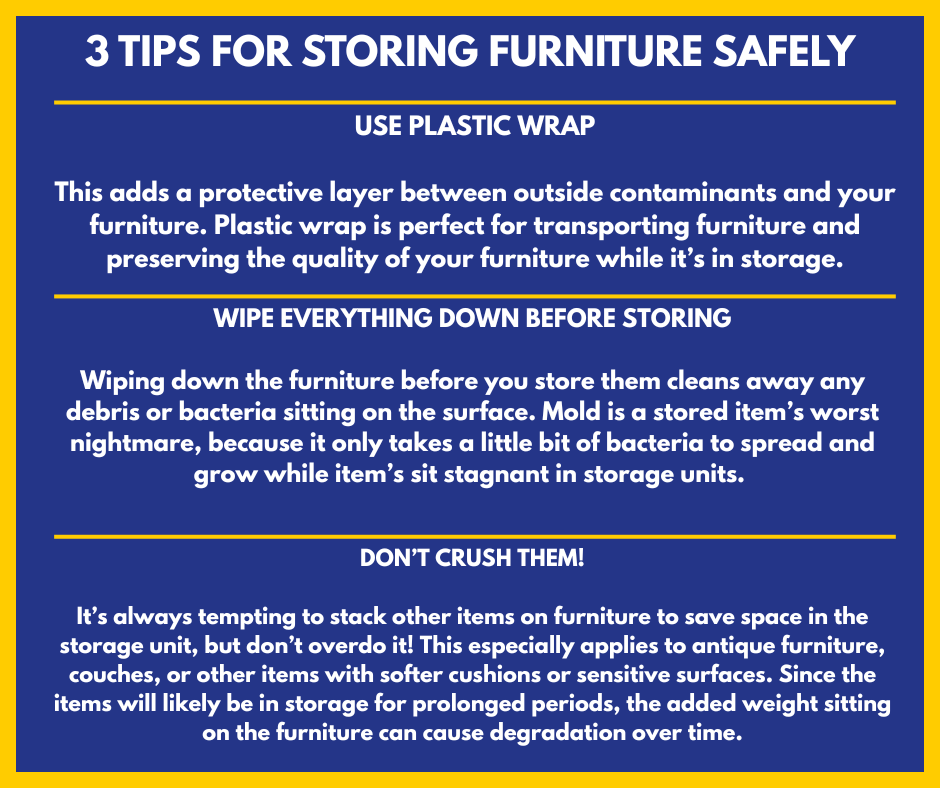 SelfStorageWC's tweet photo. There is an art to storing your furniture safely if you want to ensure they remain safe in your storage unit. Here's some tips to keep you on track! https://t.co/25K6kzcP7h