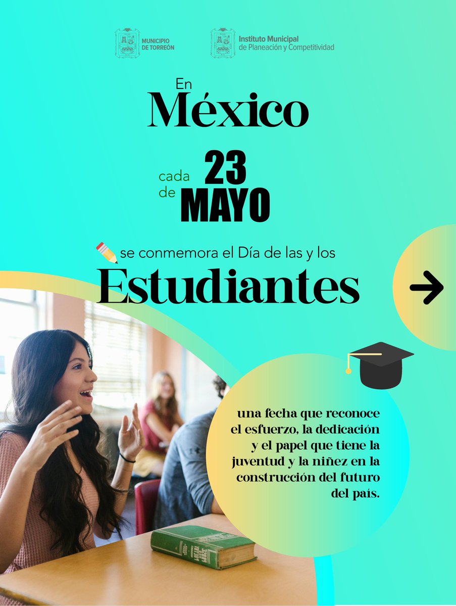 trcimplan's tweet photo. 📚✨ En el marco del Día de las y los Estudiantes te invitamos a conocer más sobre el significado de esta fecha y el valor de la educación en nuestra sociedad en el #artículodelasemana 👉 https://t.co/OOSQSlHPl0
.
#IMPLAN #Torreón #Educación https://t.co/bBeMyrd7Wu