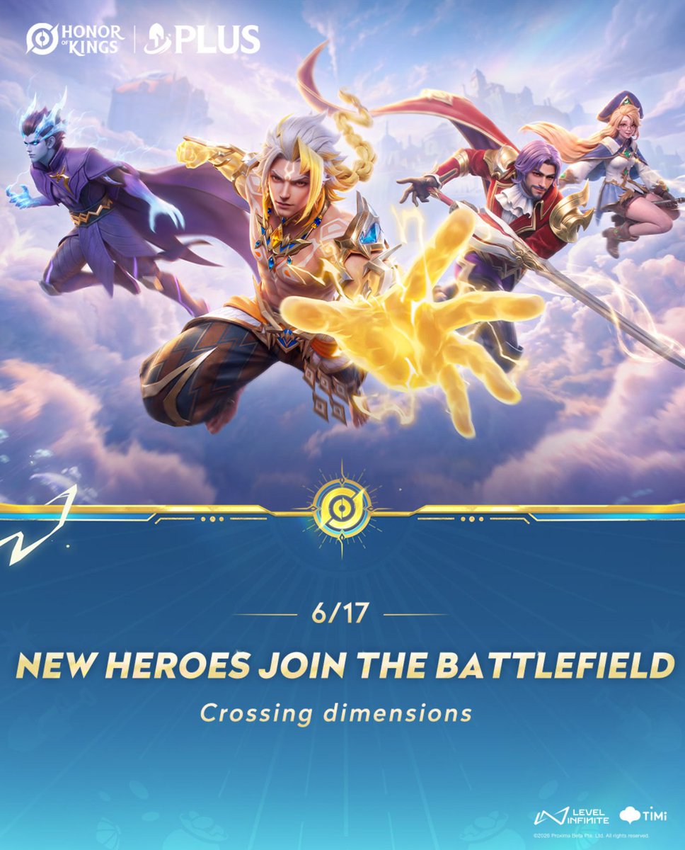 HOKIndia's tweet photo. ✨Four new heroes descend upon the battlefield on June 17: Devara, Florentino, Lorion, and Annette.

▶️ Play now: https://t.co/xvmPbUg0Oy

#HonorofKings #HOK #NewHero #Devara #Florentino #Lorion #Annette https://t.co/3gaY1q0nWV