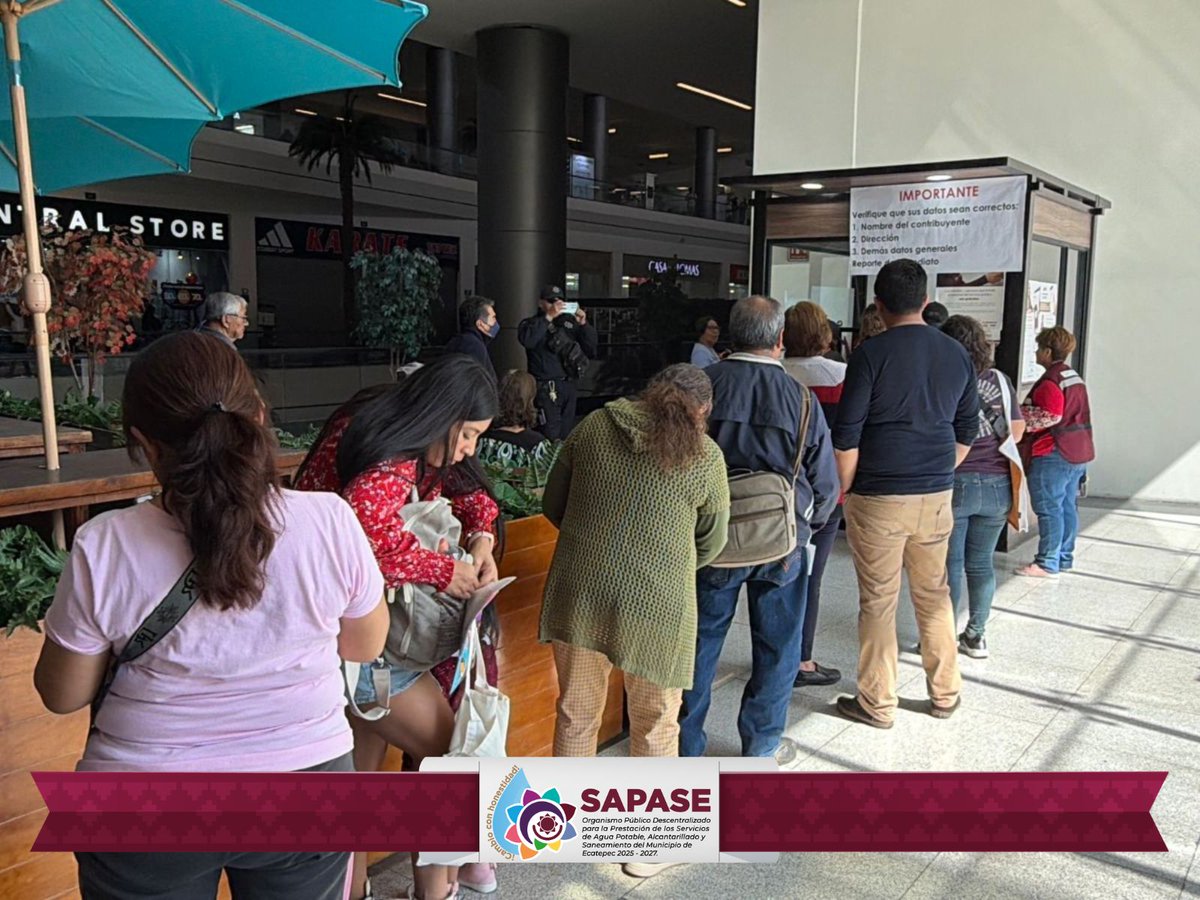 SAPASE_2025's tweet photo. ¡Vecino! Ponemos a tu disposición la oficina recaudadora de Paseo Ventura ubicada en Av. Insurgentes Mz. 2, Fracc. Las Américas (piso 2 frente a Coppel).
Horario de lunes a viernes de 9:00 a.m. a 4:00 p.m.

https://t.co/I9dNsSYiTY

#Sapase
#EcatepecCambioQueSeSiente https://t.co/23hWriWpU1
