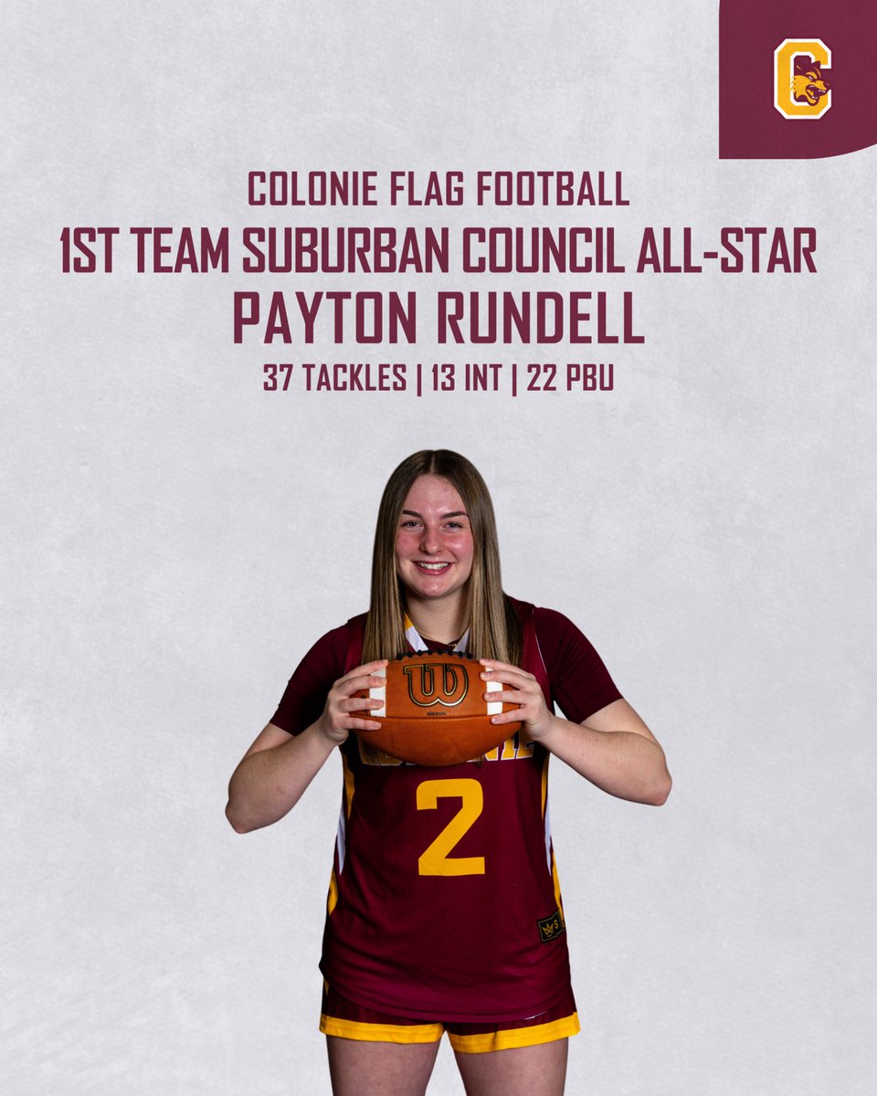 ColonieFlag's tweet photo. Congratulations to Payton Rundell (‘28) on receiving 1st team Suburban Council Honors for both Offense (QB) and Defense (CB). Payton was our team MVP this season who led us to a 13-2 record and Section II Class A Final appearance. @paytonrundell 🐺💪 https://t.co/MutUnoGVKc