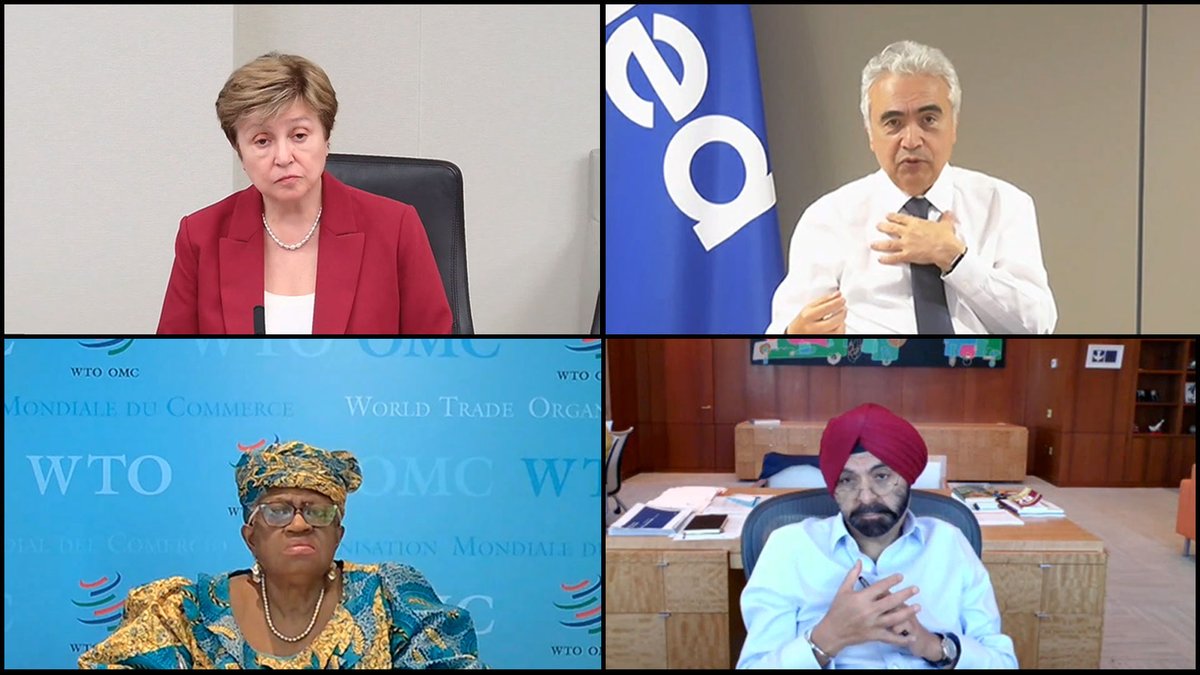 fbirol's tweet photo. Productive meeting with IMF MD @kgeorgieva, World Bank President Ajay Banga &amp; WTO DG @NOIweala of our coordination group on the response to the energy &amp; economic impacts of the war in the Middle East

We discussed recent market developments &amp; the implications for economies https://t.co/NB1hbn7ayg