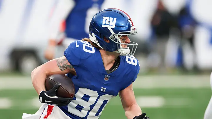 GiantsNationPod's tweet photo. The Giants believe that WR Gunner Olszewski tore his achilles per @AdamSchefter 

He would be the 3rd Giants player to tear their achilles this offseason with Roy Robertson-Harris &amp; Thaddeus Dixon. https://t.co/PmJ2i1gwYT