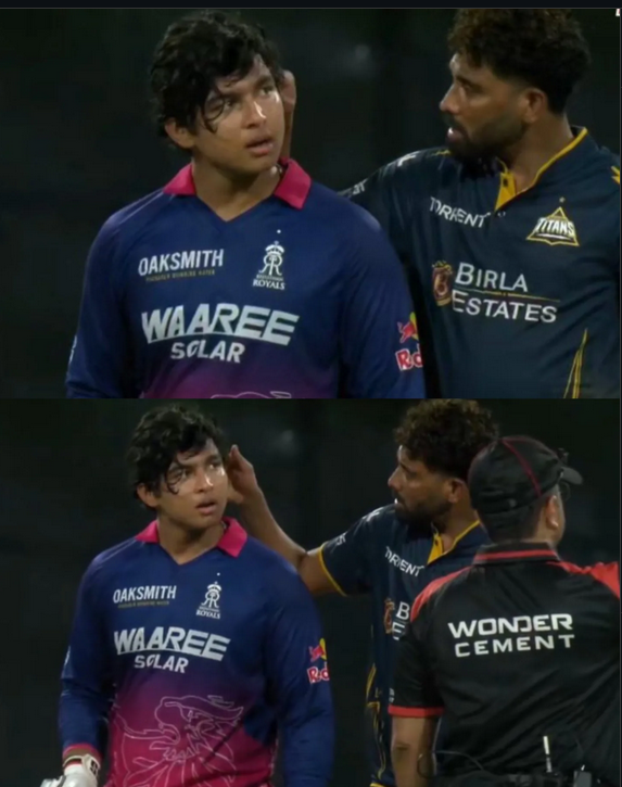 WokePandemic's tweet photo. Gujarat Titans looked terrified of Vaibhav Suryavanshi tonight.

Instead of backing their bowling and challenging him with proper deliveries, they kept targeting his body and avoided giving him anything playable.

Vaibhav had to duck, sway and defend ball after ball  at least 20 of them. Give him real cricketing deliveries and he could easily have added another 50 runs.

When a young batter forces a team to abandon attacking cricket and hide behind bodyline tactics, One of the delivery badly hit him in head, that says everything.

Shame on Gujarat Titans.
Fear was visible.
Vaibhav Suryavanshi had them rattled.