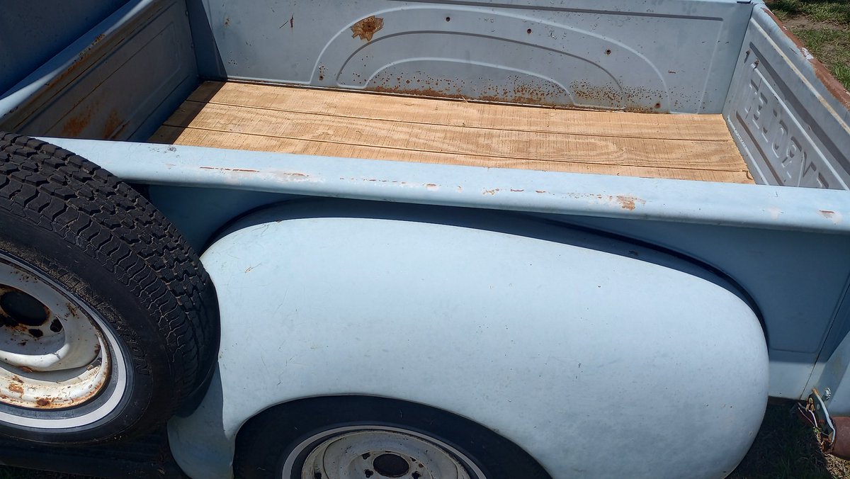ChannelingMrB's tweet photo. Post 1 of 2

For Sale: 1954 Chevrolet Truck
Not mine, but it is local to me. It will need an engine and transmission.

They mentioned the truck bed, so I took a picture. https://t.co/mTbLjEpMq6