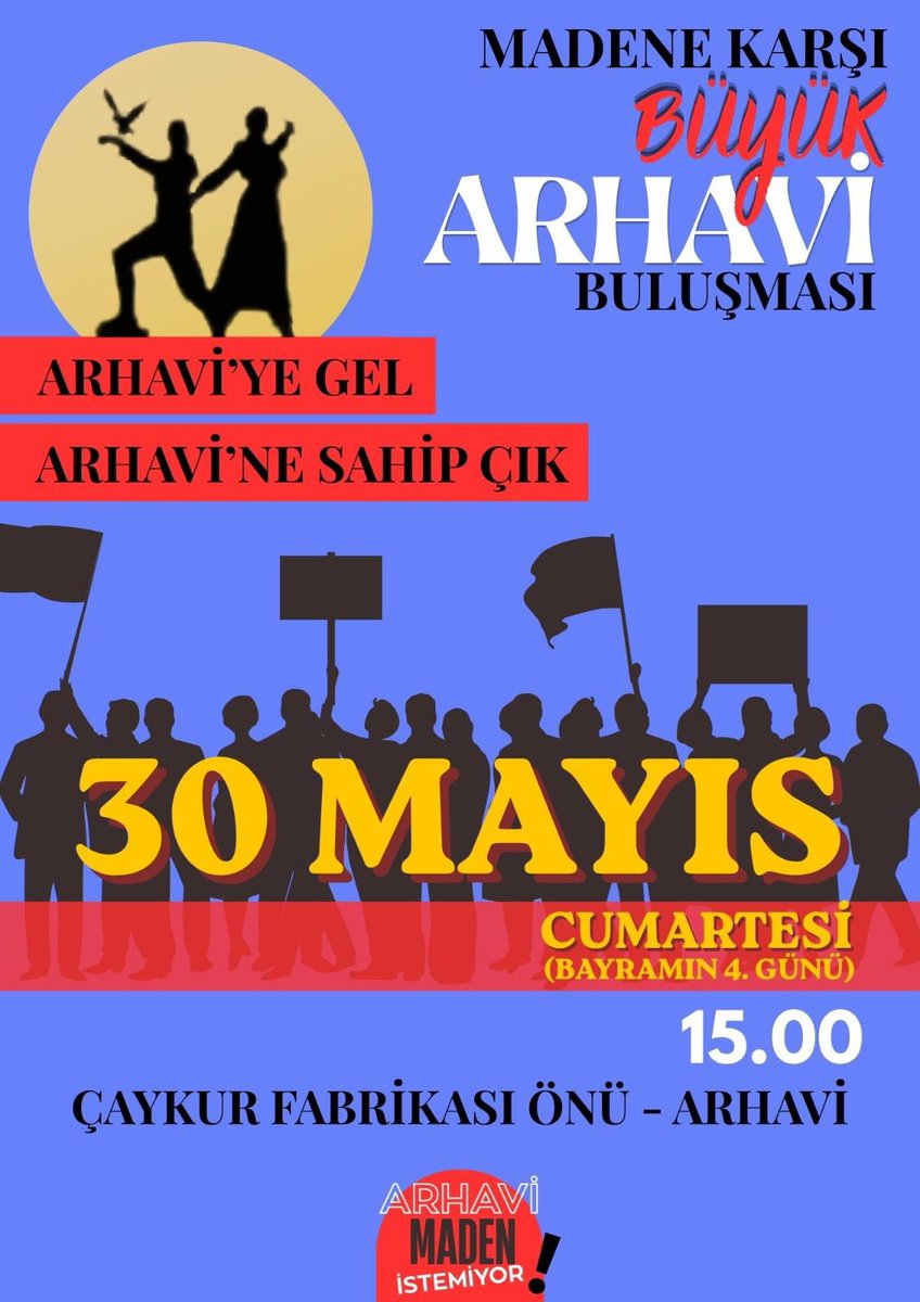 HopaHalkevi2's tweet photo. Madencilere geçit yok! 

30 Mayıs Cumartesi (yarın) Arhavide yaşam alanlarımız için buluşuyoruz. 

#Artvin
#Arhavi
#MadeneHayır https://t.co/2JHIG0FAri