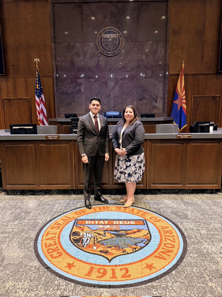 NALEO's tweet photo. 🌵 NALEO in AZ! Our CEO Erica Bernal-Martinez visited the State Capitol to connect with NALEO Familia &amp; state leaders, including House Speaker @SteveMontenegro, Sen. @CatherineMiranda, Rep. @Aguilar4AZ &amp; Rep. Anna Abeyta. (1/2) https://t.co/VViSKewndU