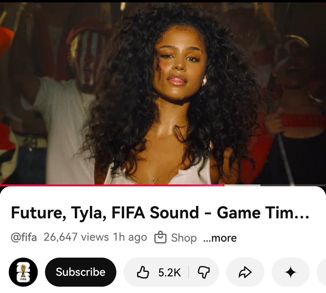 OnthatileMatsh1's tweet photo. #TYLA My girl you did it again🇿🇦
I love the song so much! It doesn't sound like a FIFA song, but it stayed on theme, stylishly so🔥
You continue making us proud❤
Watch TYLA, FUTURE, FIFA sound - Game Time ⬇️
https://t.co/dfihEVXlMw
#FIFAWORLDCUP #Game_Time https://t.co/ktWJAbaq4m