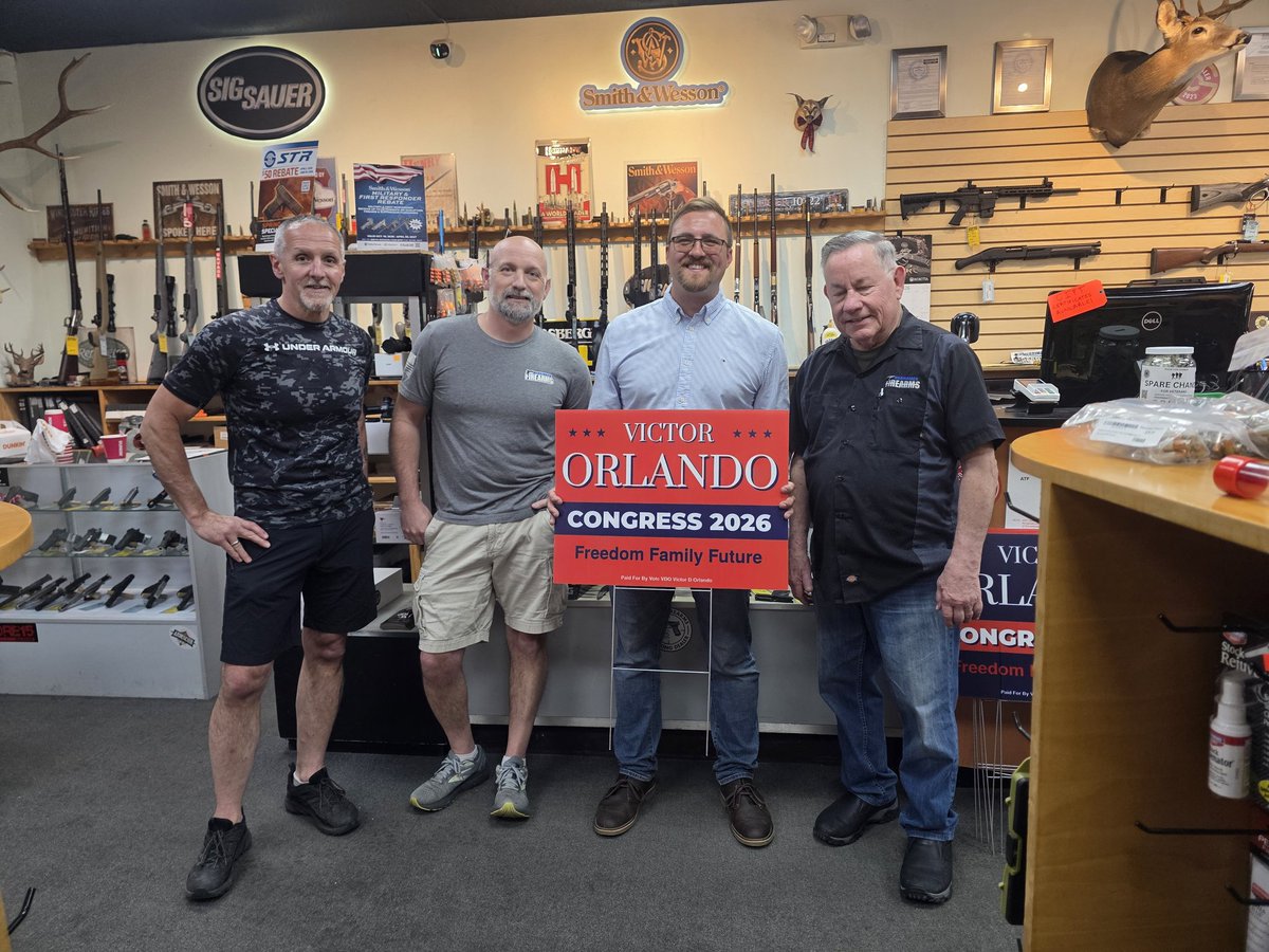 VictorDOrlando's tweet photo. Great day at Merrimack Firearms! Even though it’s not in NH-cd2, we met a ton of CD2 folks who came out to show their support. The energy and enthusiasm were off the charts!
Thank you to everyone who stopped by this is why we’re going to win!
#NHCD2 #MerrimackFirearms #everyone #nhgop #votevdo